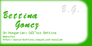 bettina goncz business card